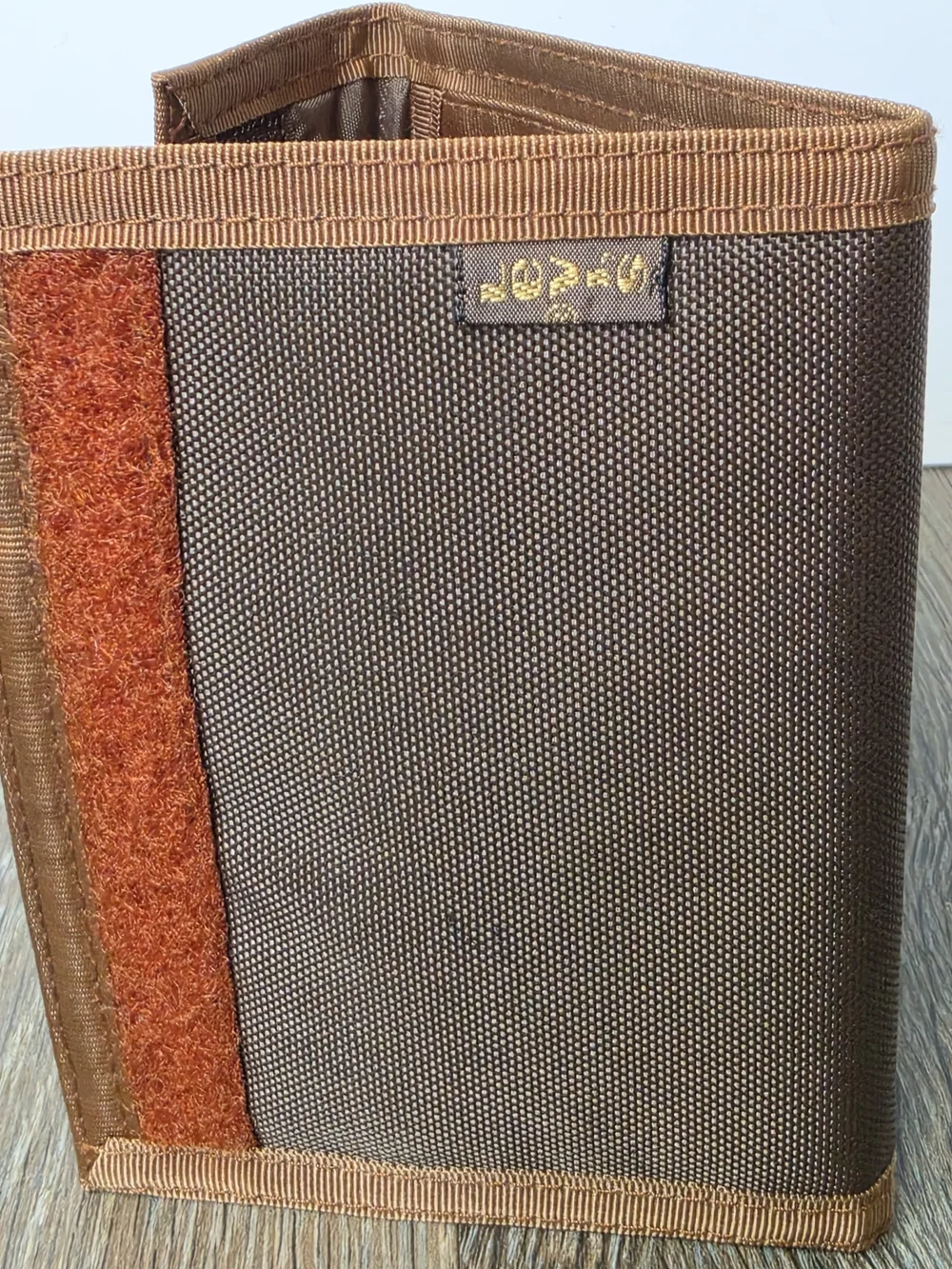 Vintage 70s 80s Levi's Nylon Trifold Wallet Brown Orange Accent